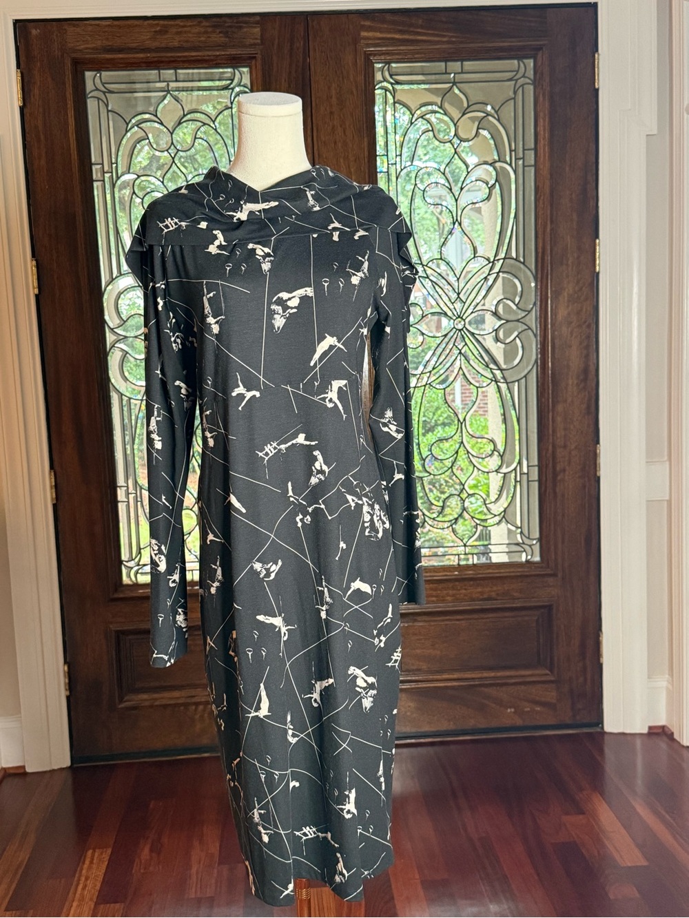 Isabel de Pedro Designer Acrobat Print Convertible Midi Dress US 14